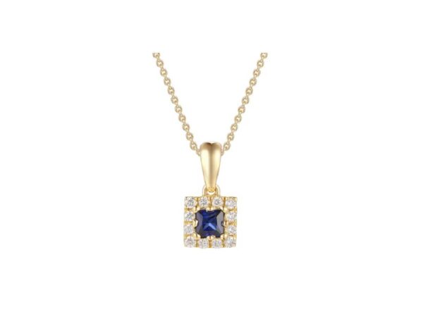 Sapphire & Diamond Cluster Pendant