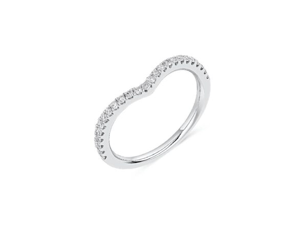 Claw Set Diamond Wishbone Wedding Ring