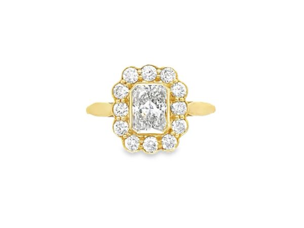 Yellow Gold Radiant Cut Diamond Ring