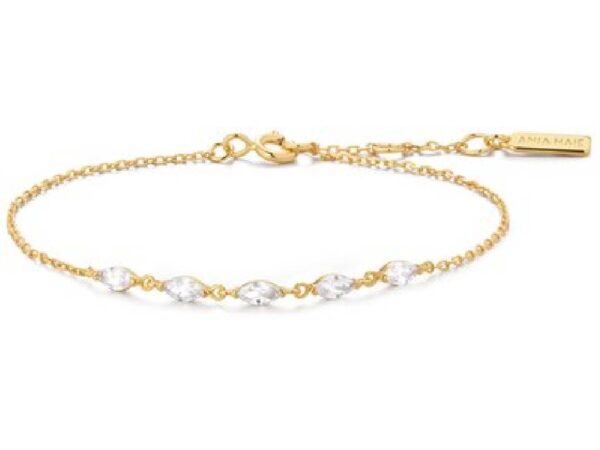 Ania Haie Silver Gold Plated Quintet Marquise Bracelet
