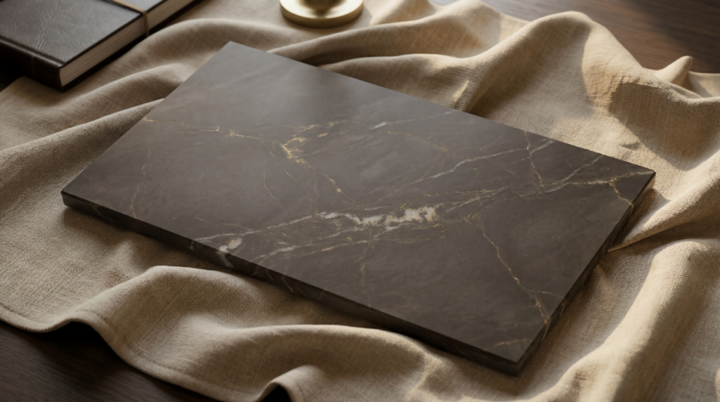 honed stone surface with matte finish