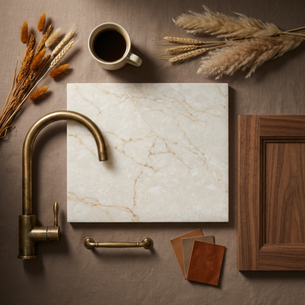     quartz sample layout with warm neutral materials