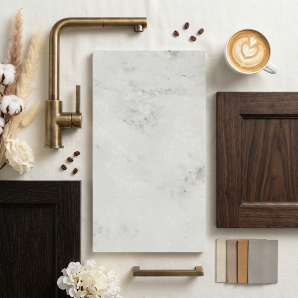     quartz sample layout with neutral tones and finishes