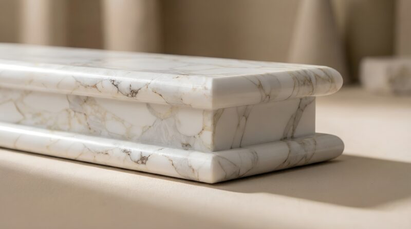     vagli oro quartz worktop edge detail close up