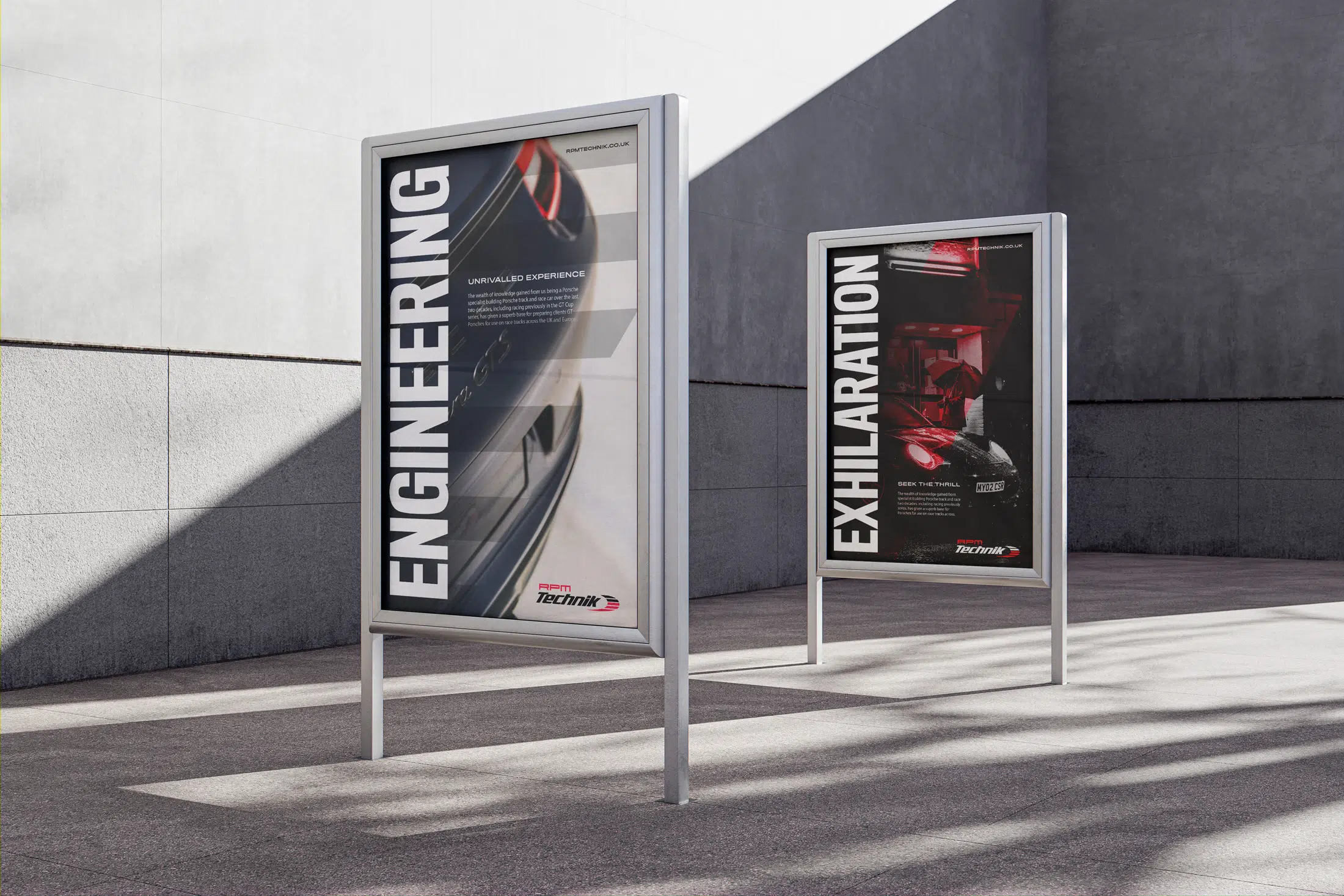 Outdoor billboards displaying RPM Technik advertising.