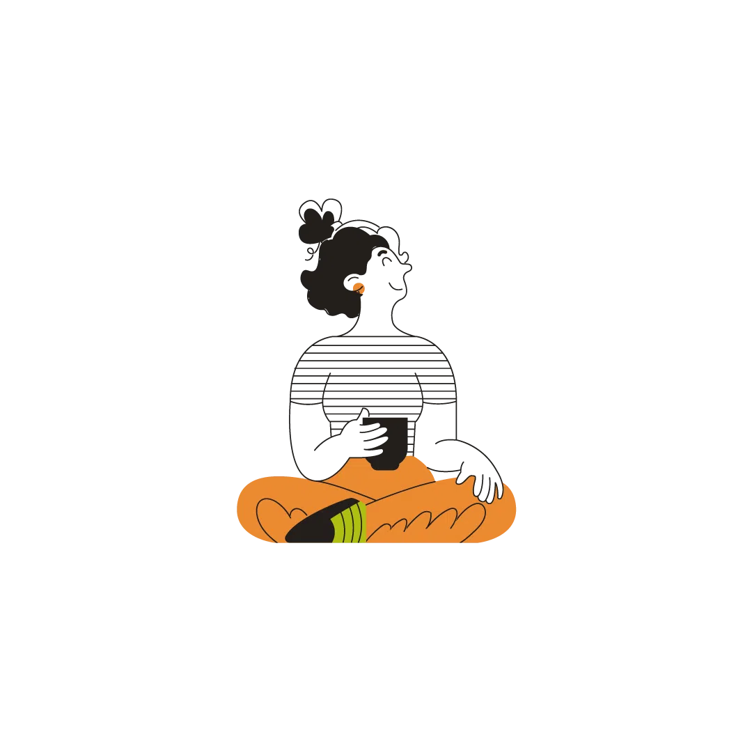 Woodfines illustration of person meditating peacefully