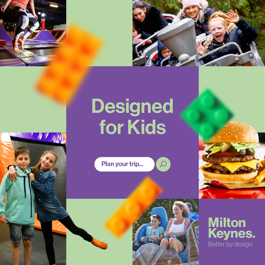Destination Milton Keynes campaign image designed for kids art in the park