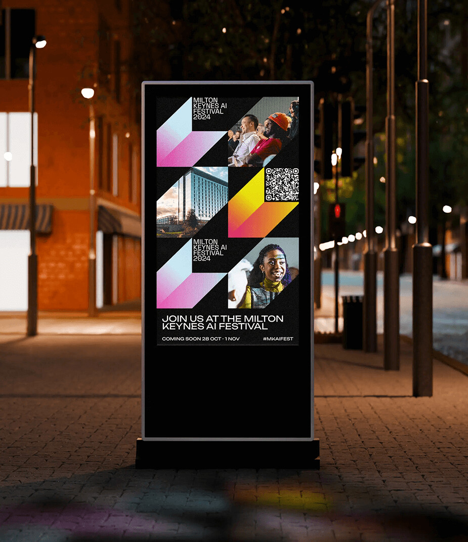 Street billboard – Outdoor billboard promoting Milton Keynes AI Festival.