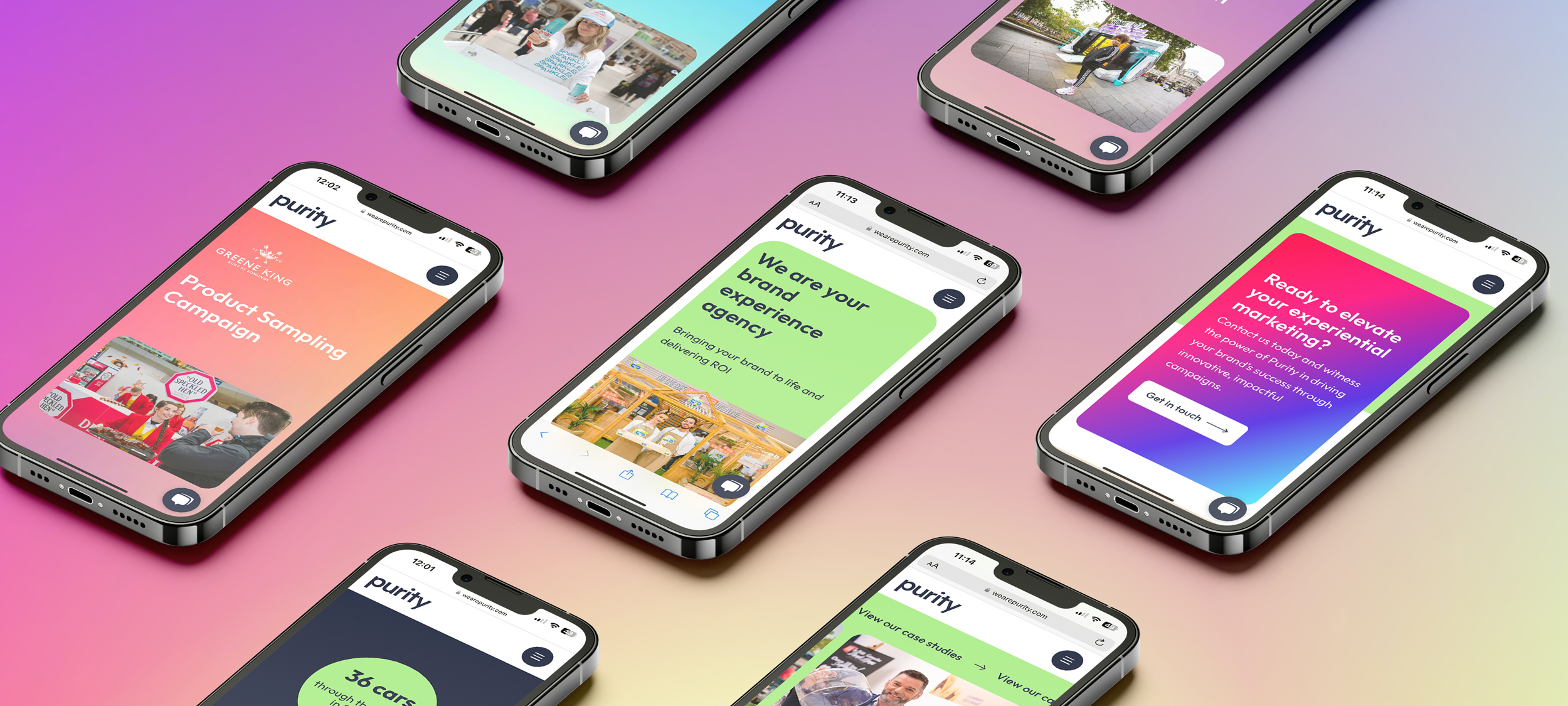 Phone screens Purity Website Mock-up