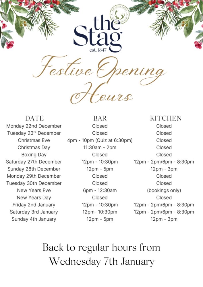 Festive opening hours 2025