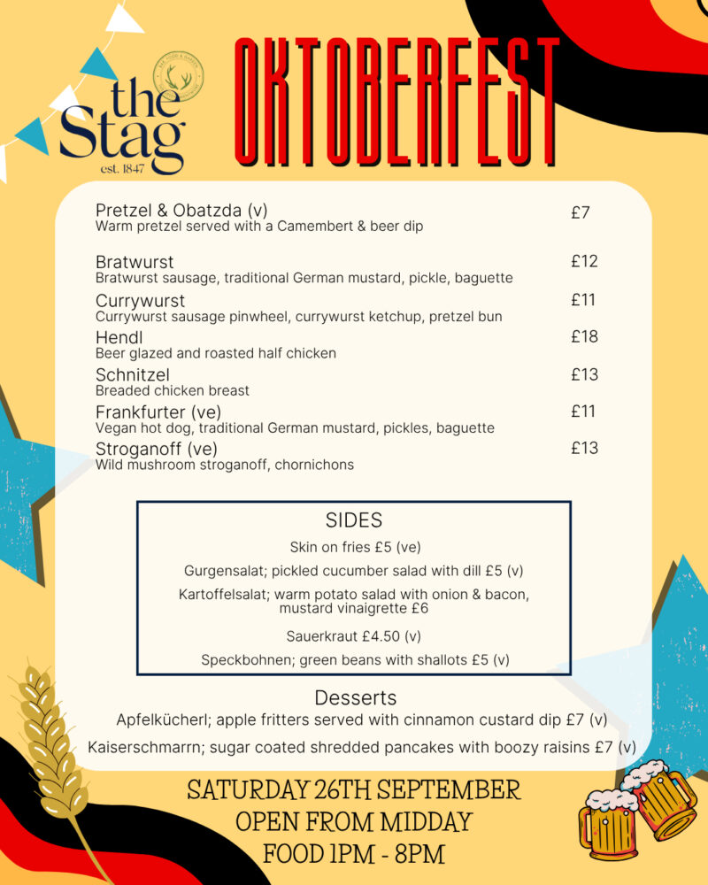 Oktoberfest Menu Stag Mentmore