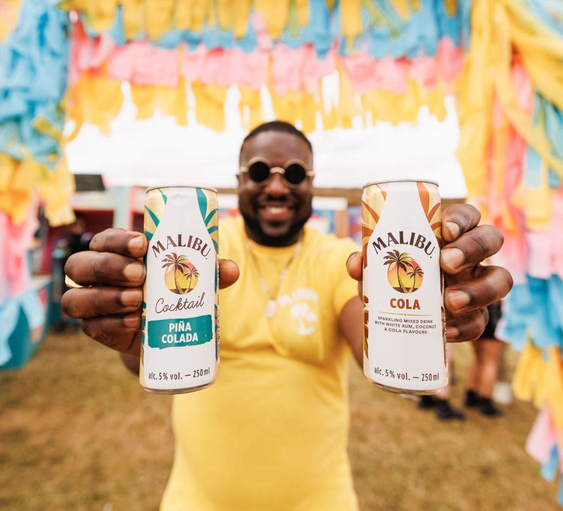 Malibu holding drinks