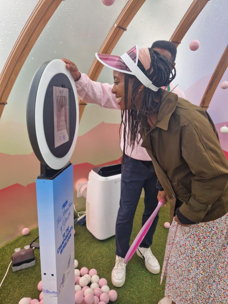 women looking at a screen