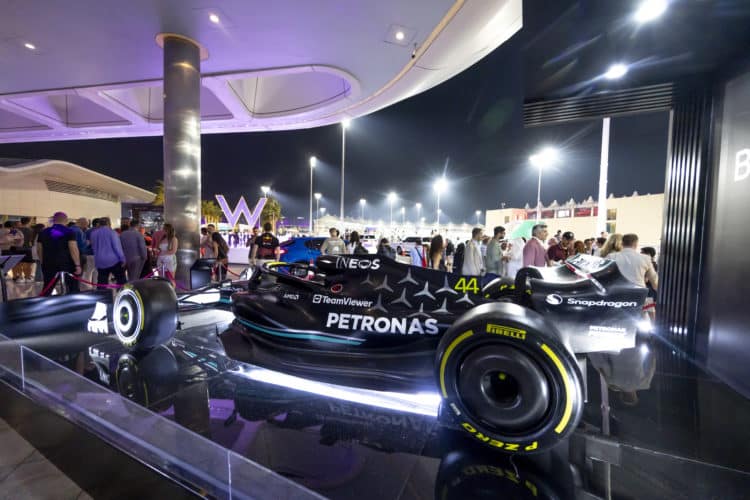 Marriott Bonvoy, evening guests with Sir Lewis Hamilton, Mercedes F1 W14 car
